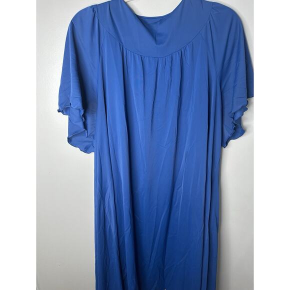 Shadowline Blue Vintage Lace Night Gown Robe Size 1X Button Down USA - Picture 4 of 6